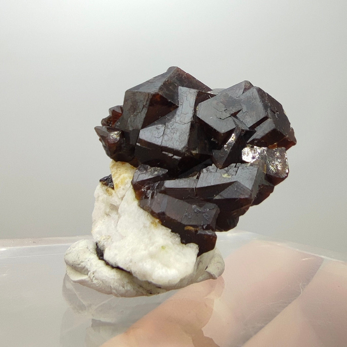 Natural Dark brown Andradite garnet cluster, Well formed crystal, 21.7 grams
