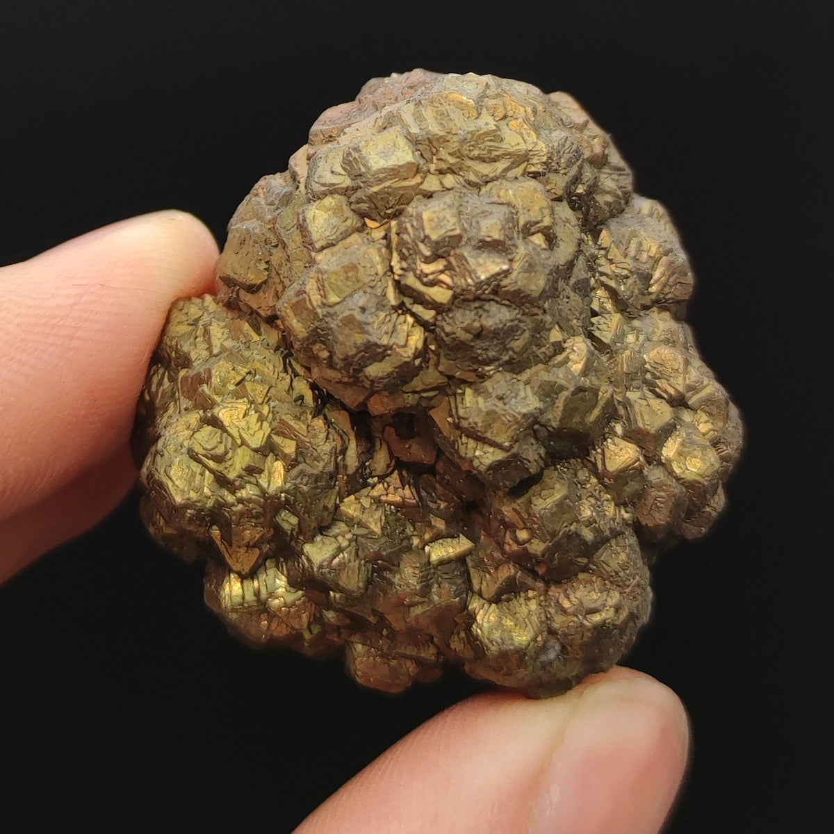 Natural golden Marcasite crystal with rainbow effect on surface from Pakistan, 88 grams