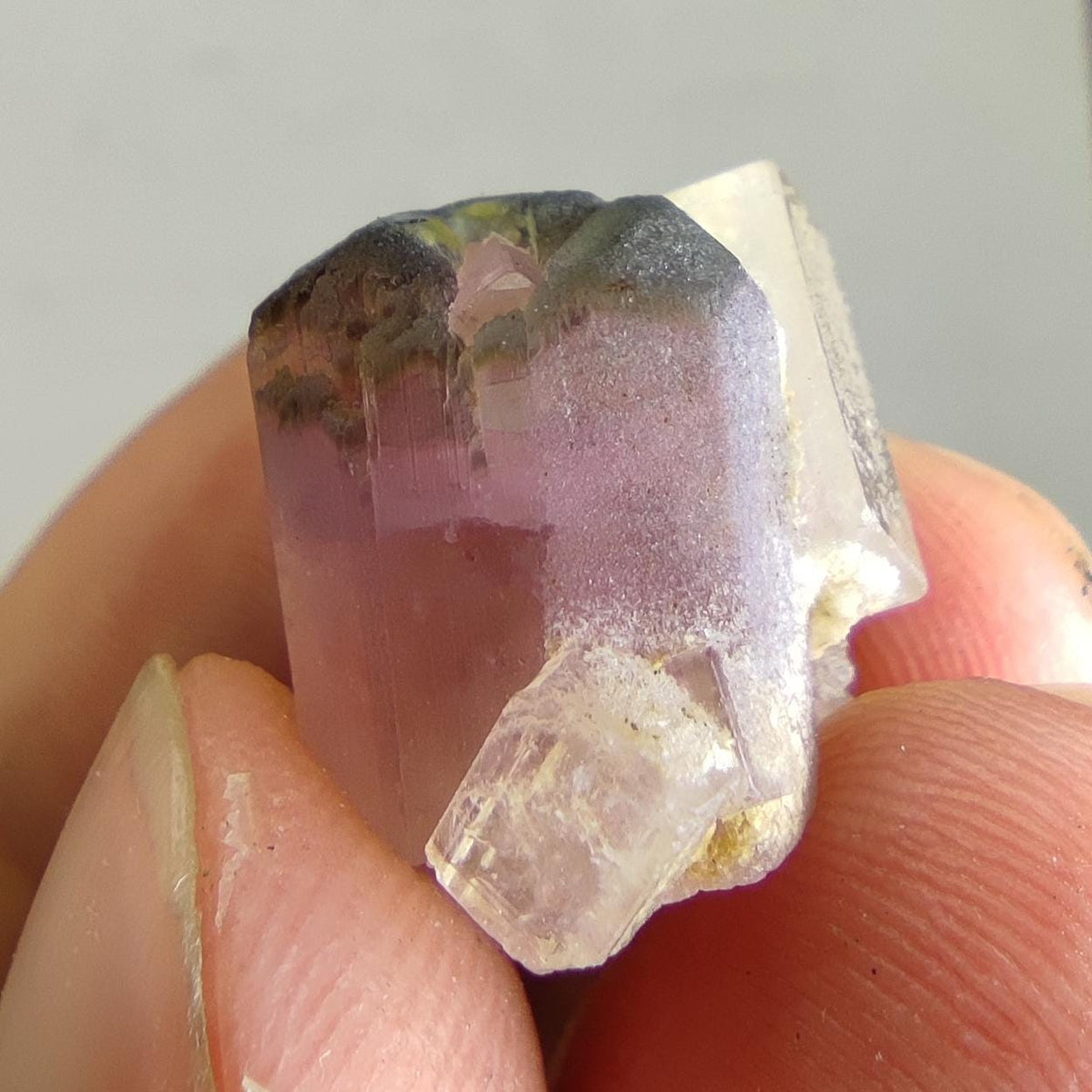 Bicolor tourmaline with pale Calcite |Rare Combination Tourmaline with calcite |Elbaite with calcite | Pink Tourmaline Crystal from Afghanis