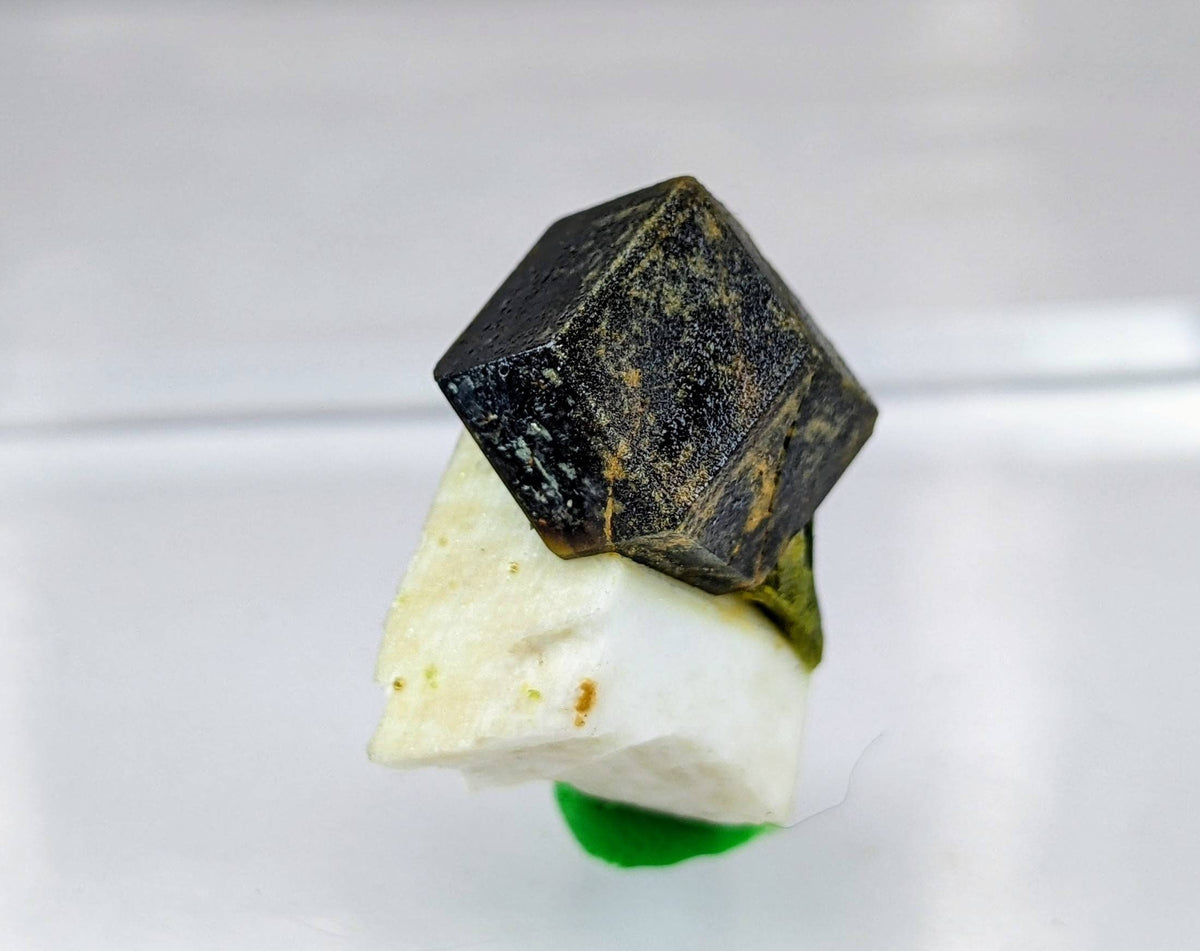 On matrix andradite garnet with green epidote crystals from Pakistan, 5.4 grams