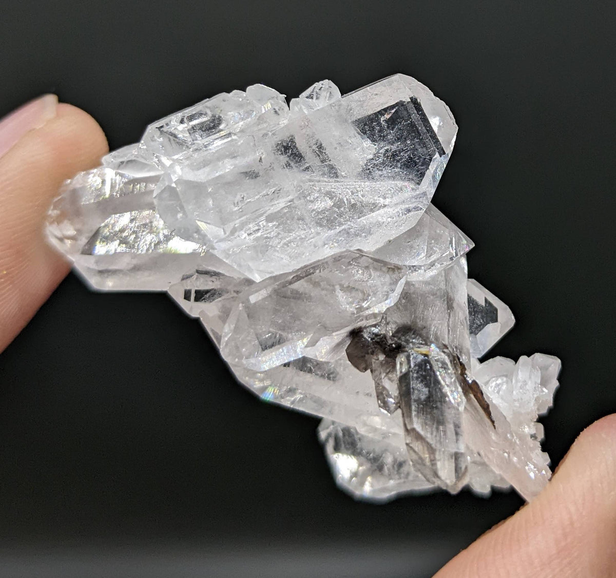 Small brookite included quartz cluster on matrix from Baluchistan Pakistan, 15.9 grams