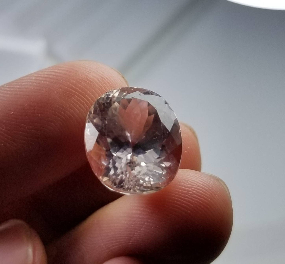 Natural good quality ring size faceted kunzite loose gem