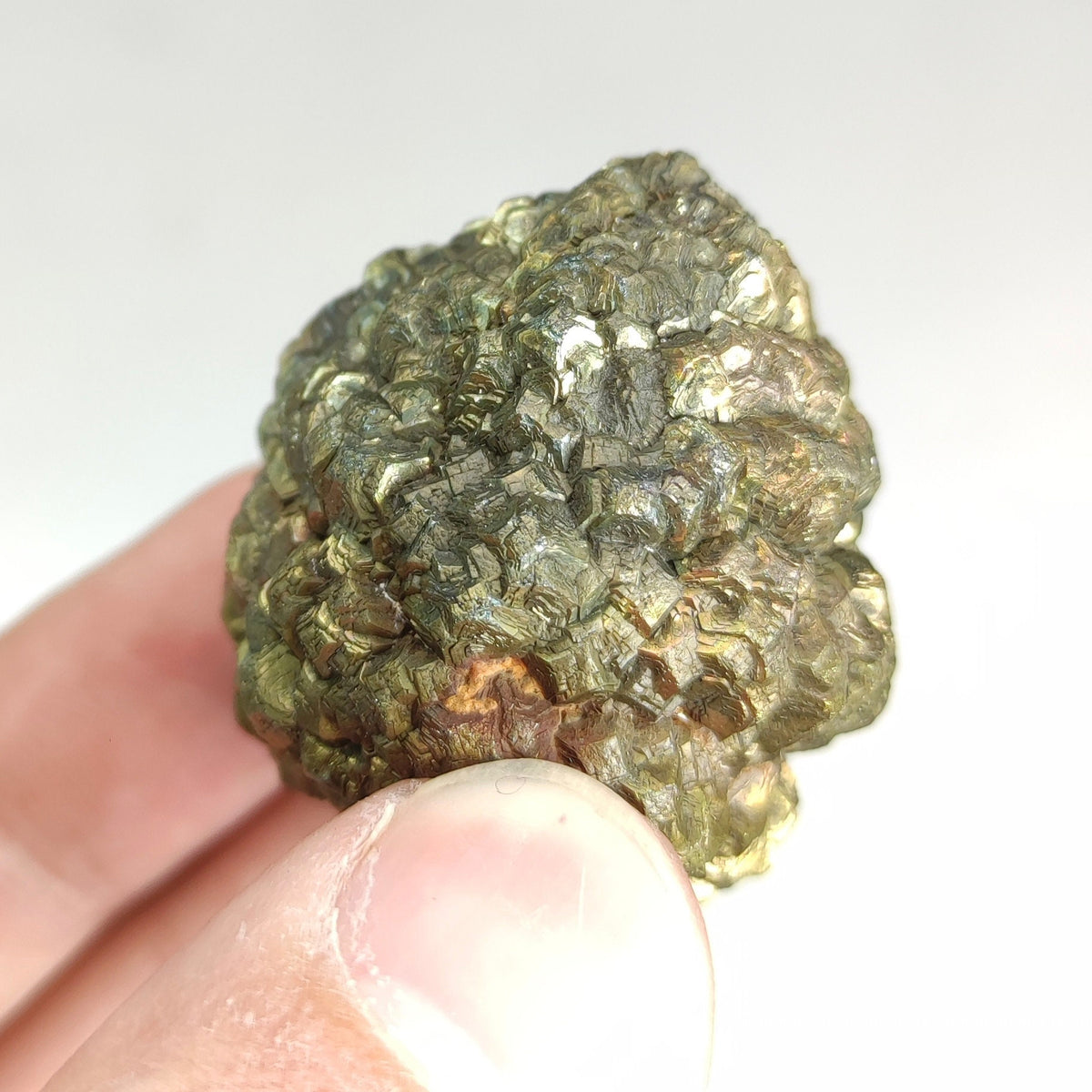 Natural golden Marcasite crystal with rainbow effect on surface from Pakistan, 80 grams