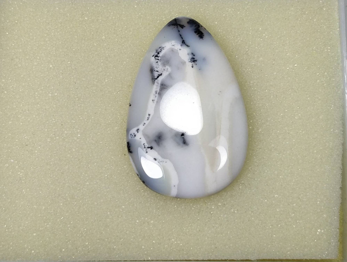 Pear Dendritic Opal Cabochon, 35 Carats