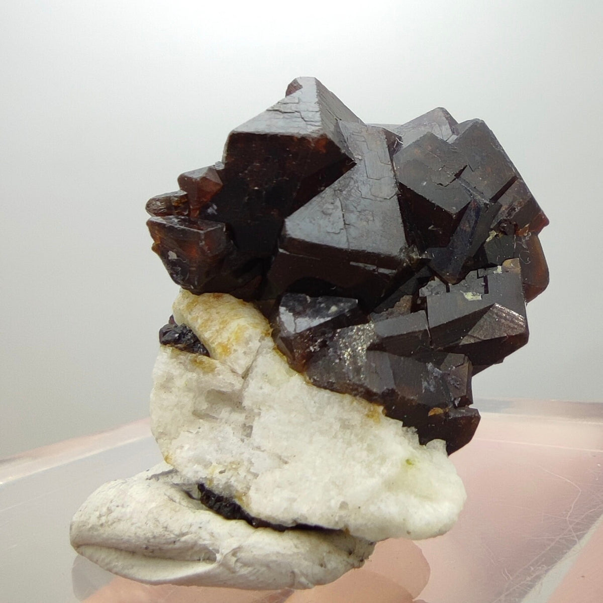 Natural Dark brown Andradite garnet cluster, Well formed crystal, 21.7 grams