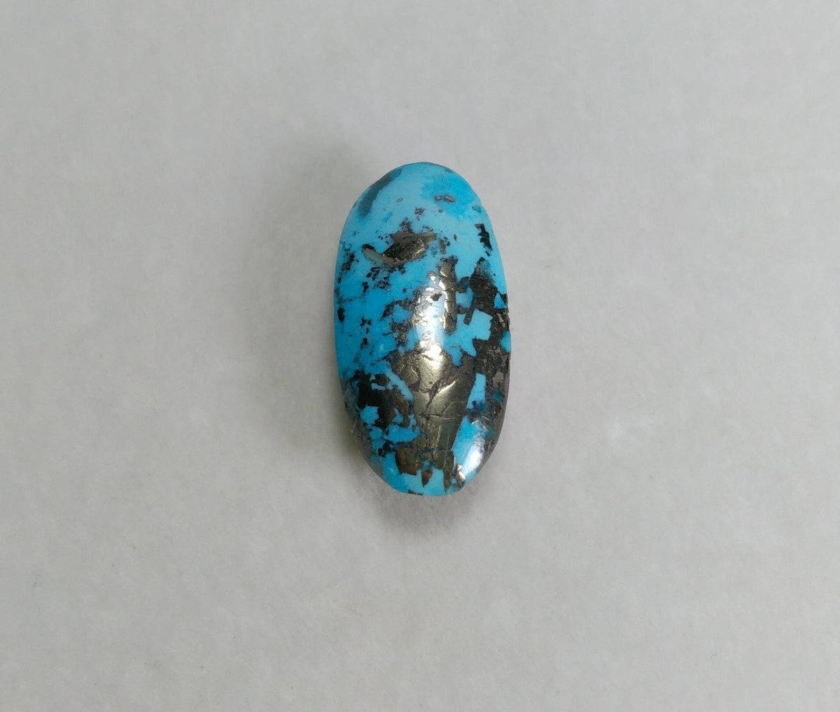 Oval Turquoise Pyrite Cabochon, 17 Carats