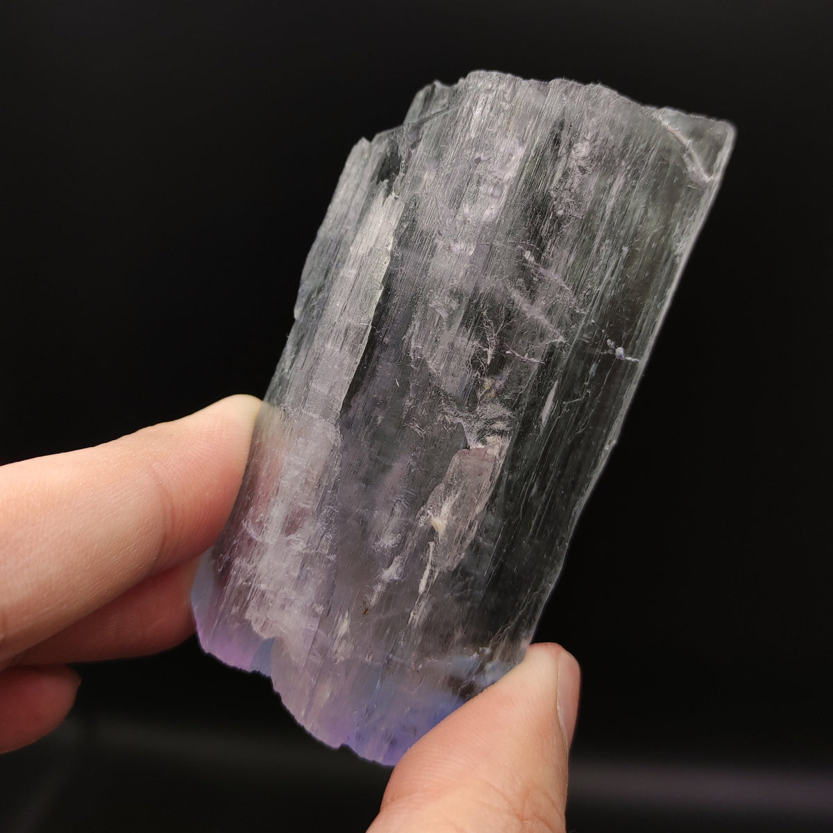 Bicolor Spodumene var kunzite clear lustrous crystal from Afghanistan, 146 grams