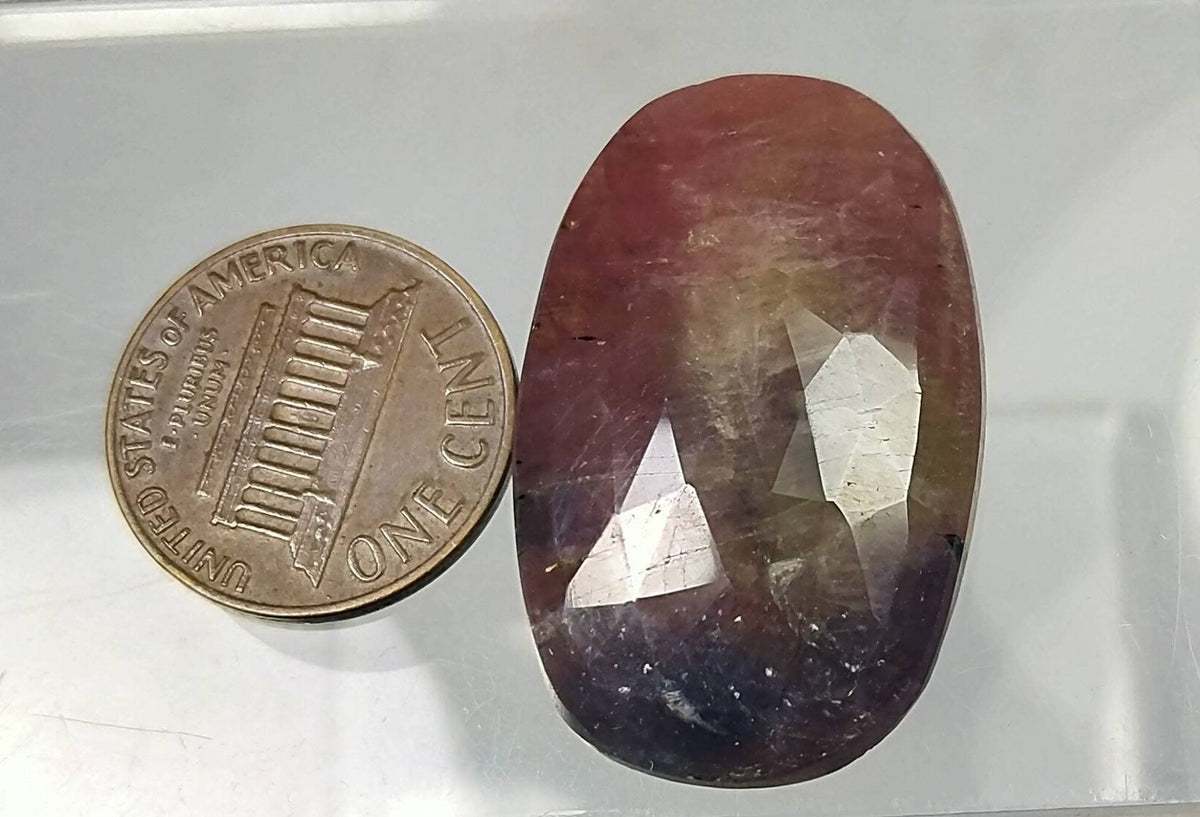 Natural good quality rose/cut faceted sapphaire cabochon