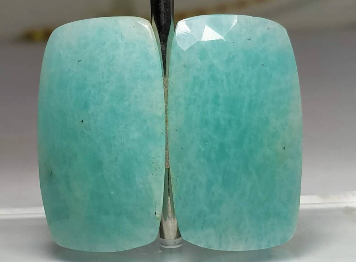 Natural good quality pear of Rose cut/faceted amazonite cabochons