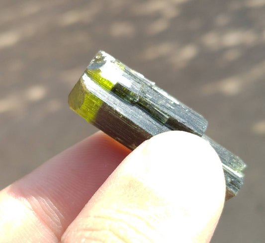 Green Cap Tourmaline Crystal, Gilgit Baltistan Pakistan, 14 grams