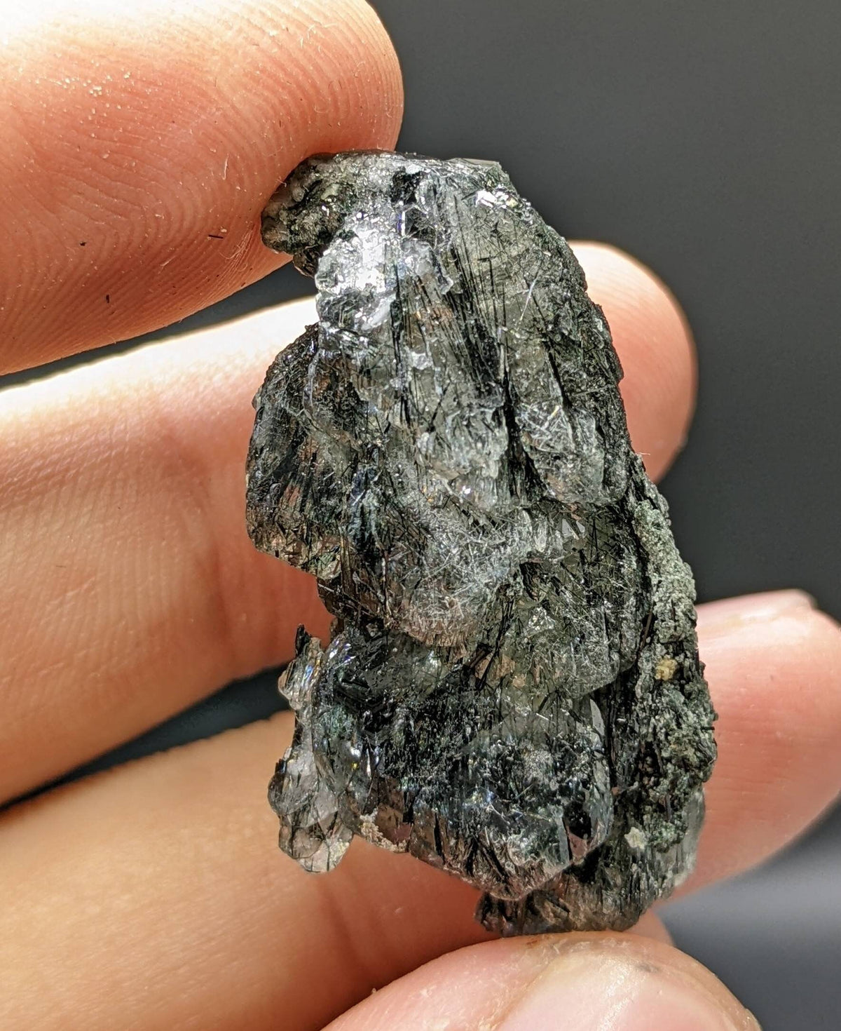 Apatite crystal with green basolite inclusion from KP Pakistan, 11.5 grams