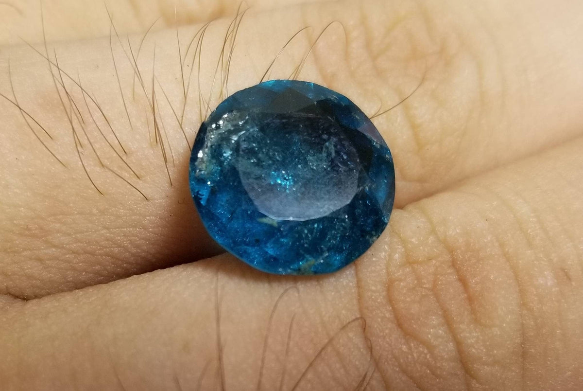Natural ring size blue tourmaline facted gems