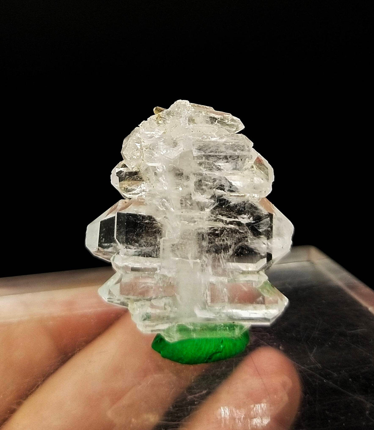 Faden quartz crystal clear and terminated with stepformation structure  from Baluchistan Pakistan, 8.5 gram