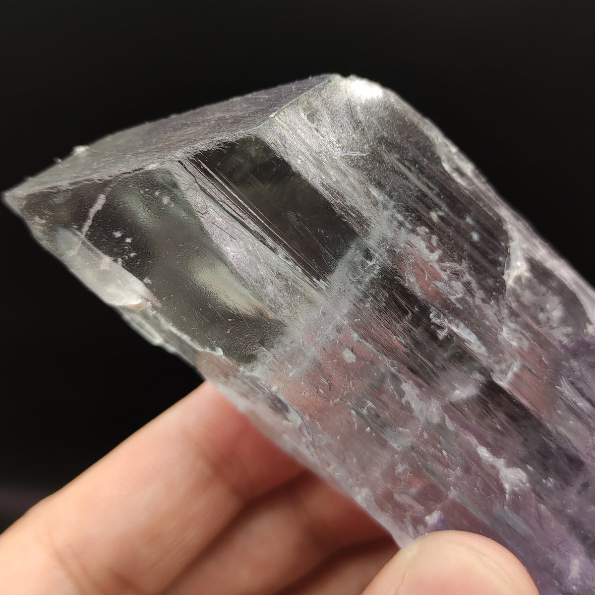 Bicolor Spodumene var kunzite clear lustrous crystal from Afghanistan, 188 grams