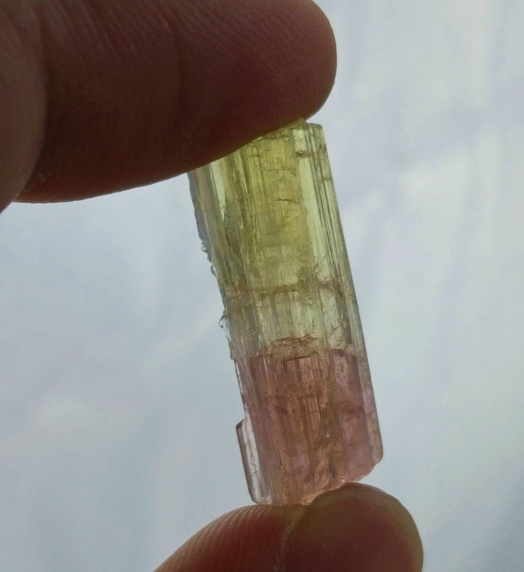 Bicolor terminated tourmaline crystal 4.1 grams weight from Africa