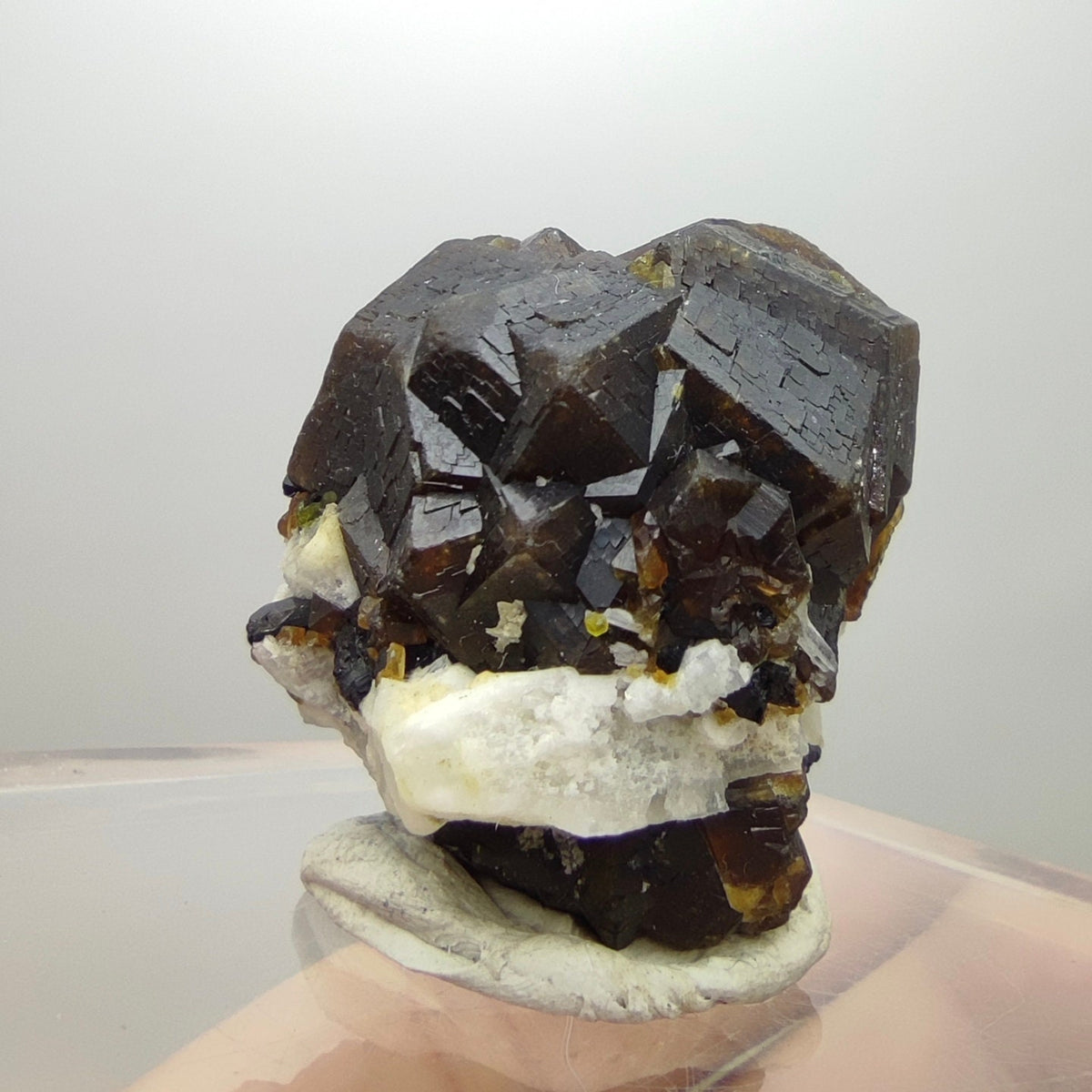 Natural Dark brown Andradite garnet cluster, Well formed crystal, 37.6 grams