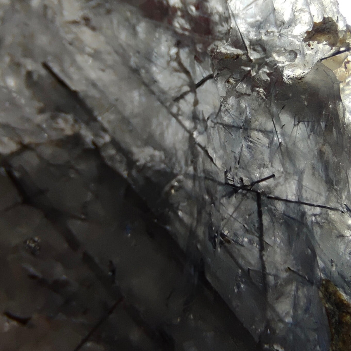 Natural Magnecio-Reibeickite included etched quartz crystal  from Zagi mountain KP Pakistan, 28.7 grams
