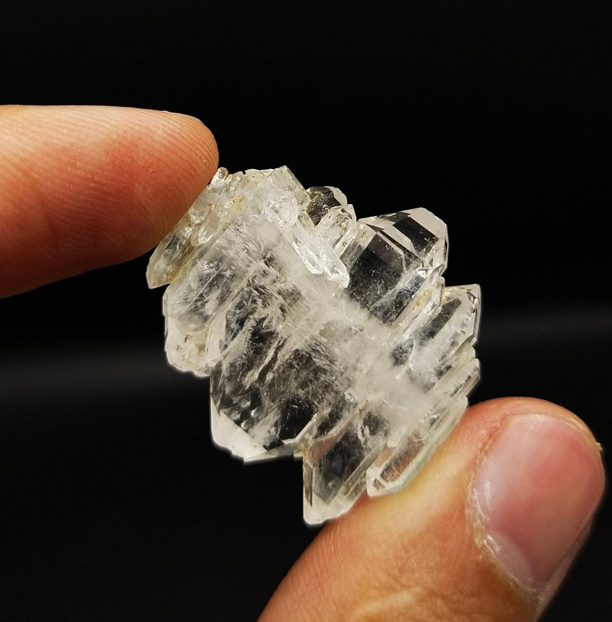 Faden quartz crystal clear and terminated with stepformation structure  from Baluchistan Pakistan, 8.5 gram