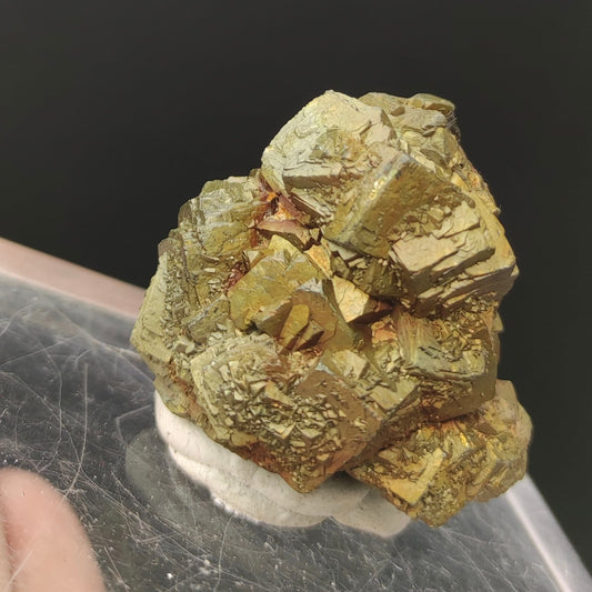 Natural golden Marcasite crystal with rainbow effect on surface from Pakistan, 85 grams