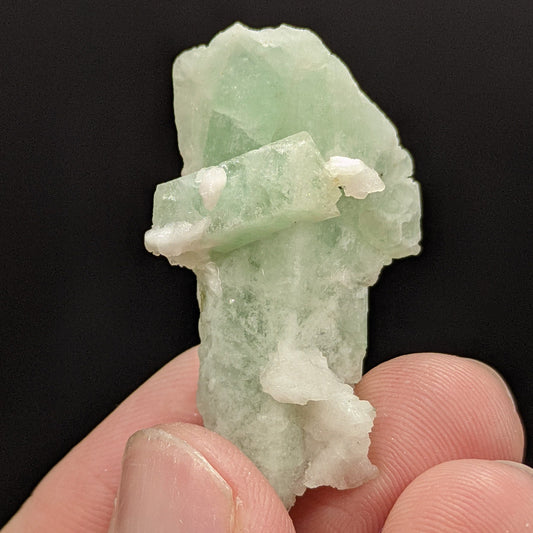 Natural Green Herderite Crystal with Albite, Skardu Pakistan, 11 grams