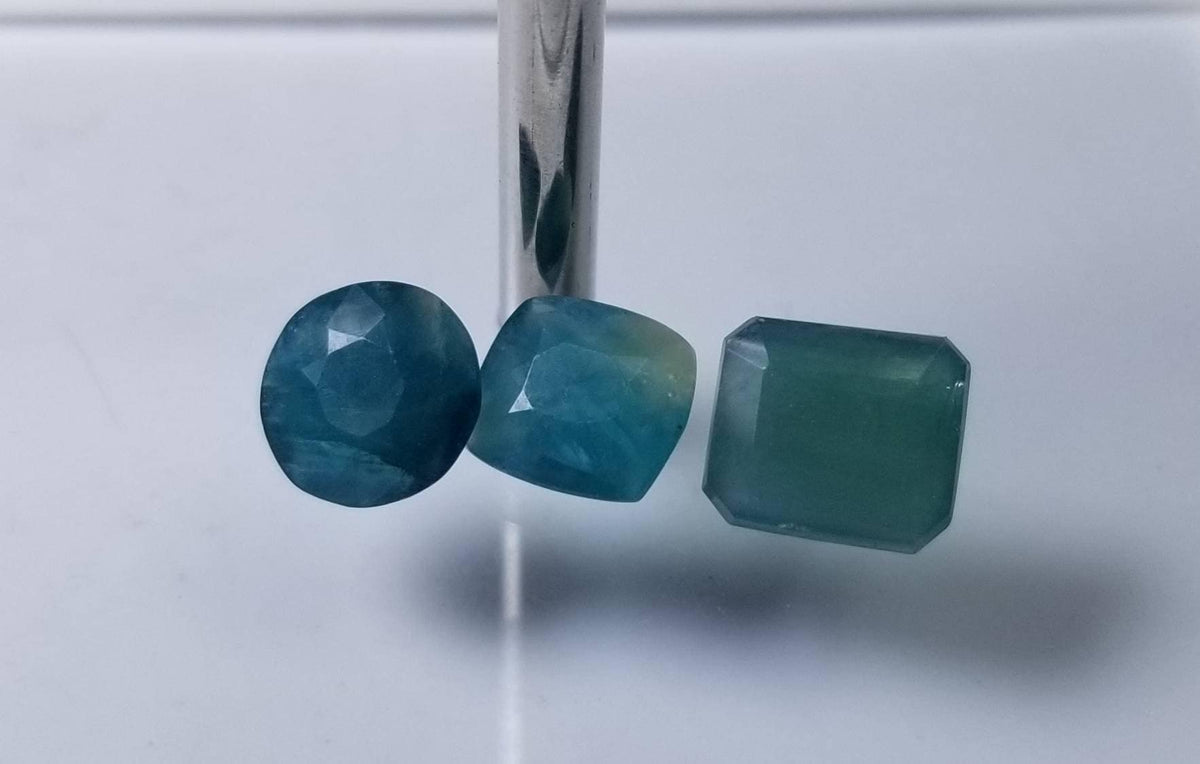 Natural good quality 3 small sized faceted grendedirite gems