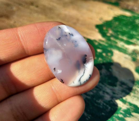 30 Carat Dendritic Opal Cabochon, Untreated Gemstone