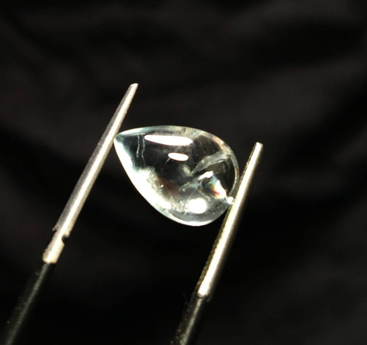 35 Carat Light Blue Aquamarine Cabochons, Untreated Pear Gems - 10 Pieces