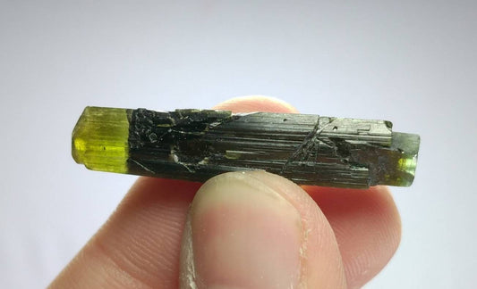 Green Cap Tourmaline Crystal, Double Terminated, 4.4 grams
