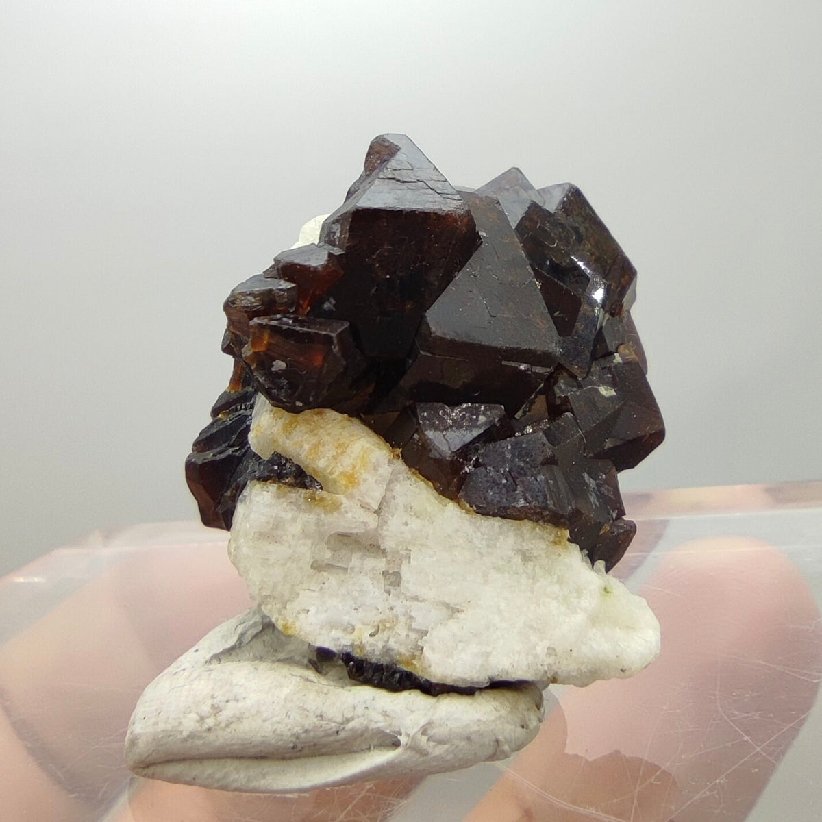 Natural Dark brown Andradite garnet cluster, Well formed crystal, 21.7 grams