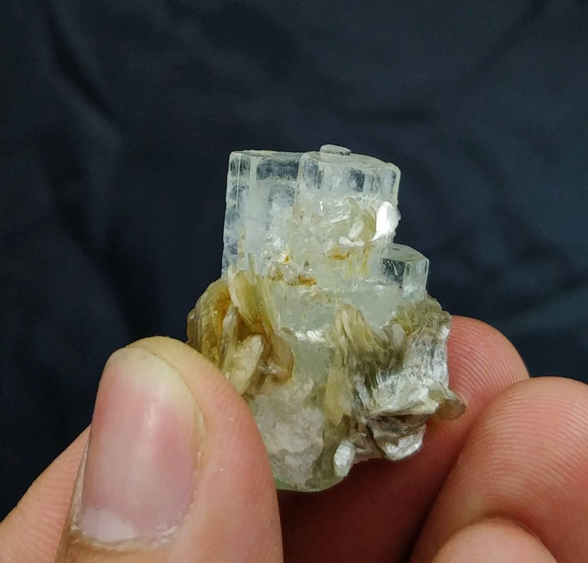Aquamarine terminated crystal with moscovite mica from Nagar Valley Skardu GilgitBaltistan Pakistan