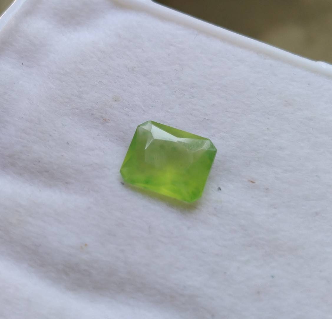 3.5 Carat Green Hydrogrossular Garnet Gem, Radiant Cut