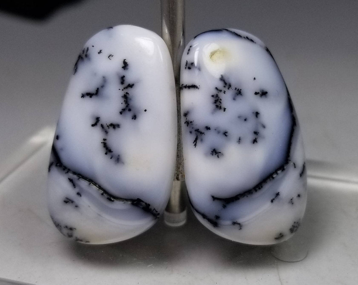 Natural Dendritic Opal Matching Pair, 39 Carats