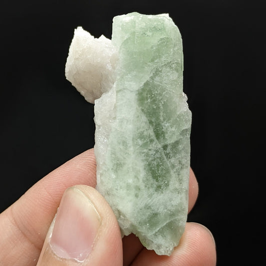 Natural Green Herderite Crystal with Albite Matrix, Skardu Pakistan
