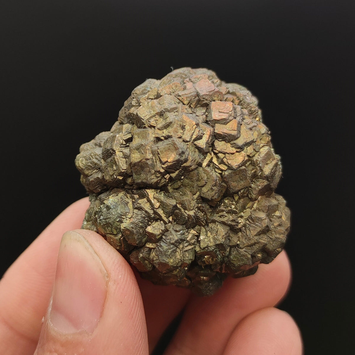 Natural golden Marcasite crystal with rainbow effect on surface from Pakistan, 88 grams