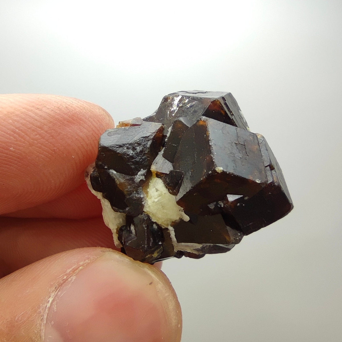 Natural Dark brown Andradite garnet cluster, Well formed crystal, 13.5 grams