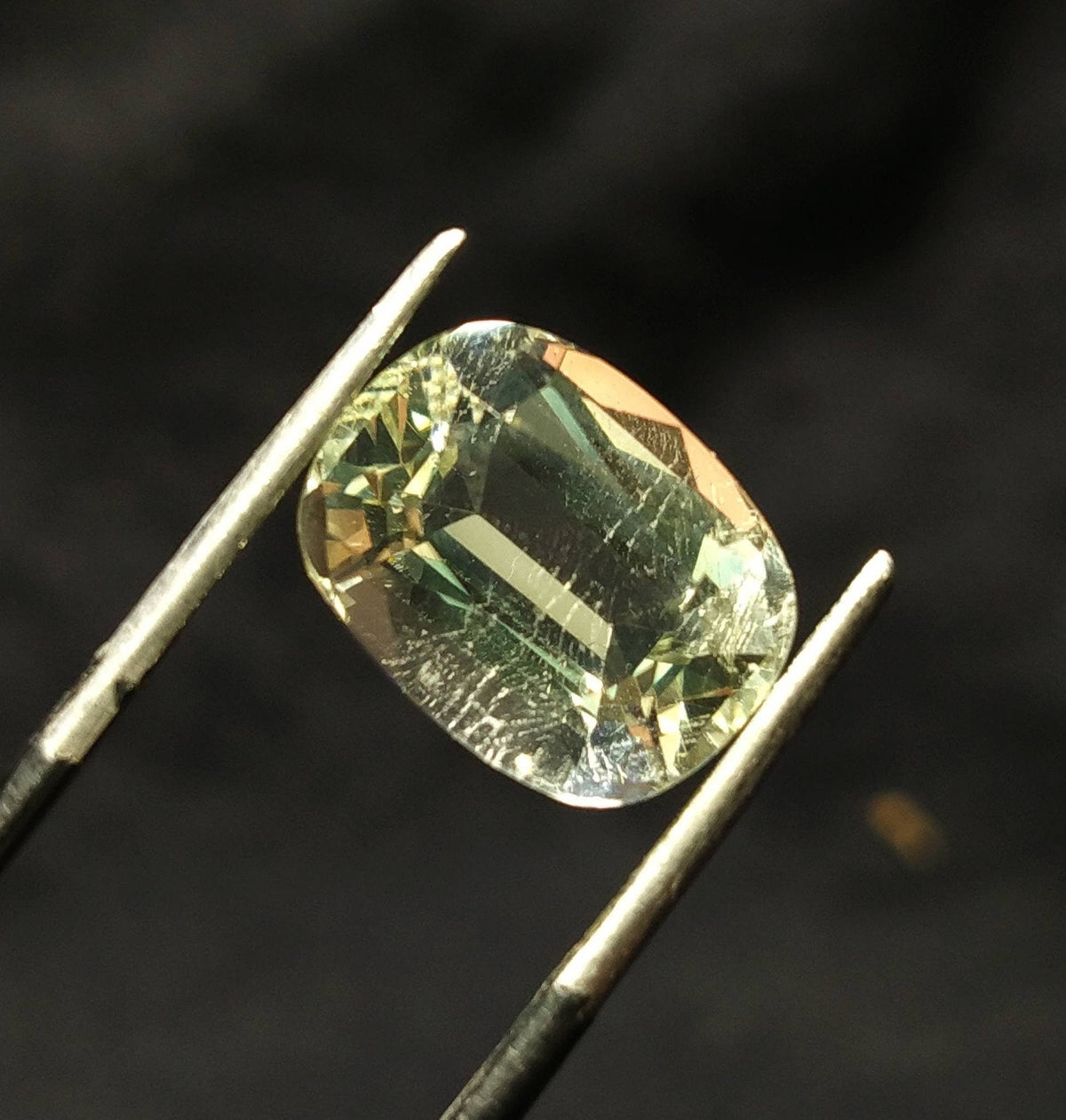 Natural rare fine quality light yellow 6 carats gemmy Orthoclase var. feldspar faceted gem