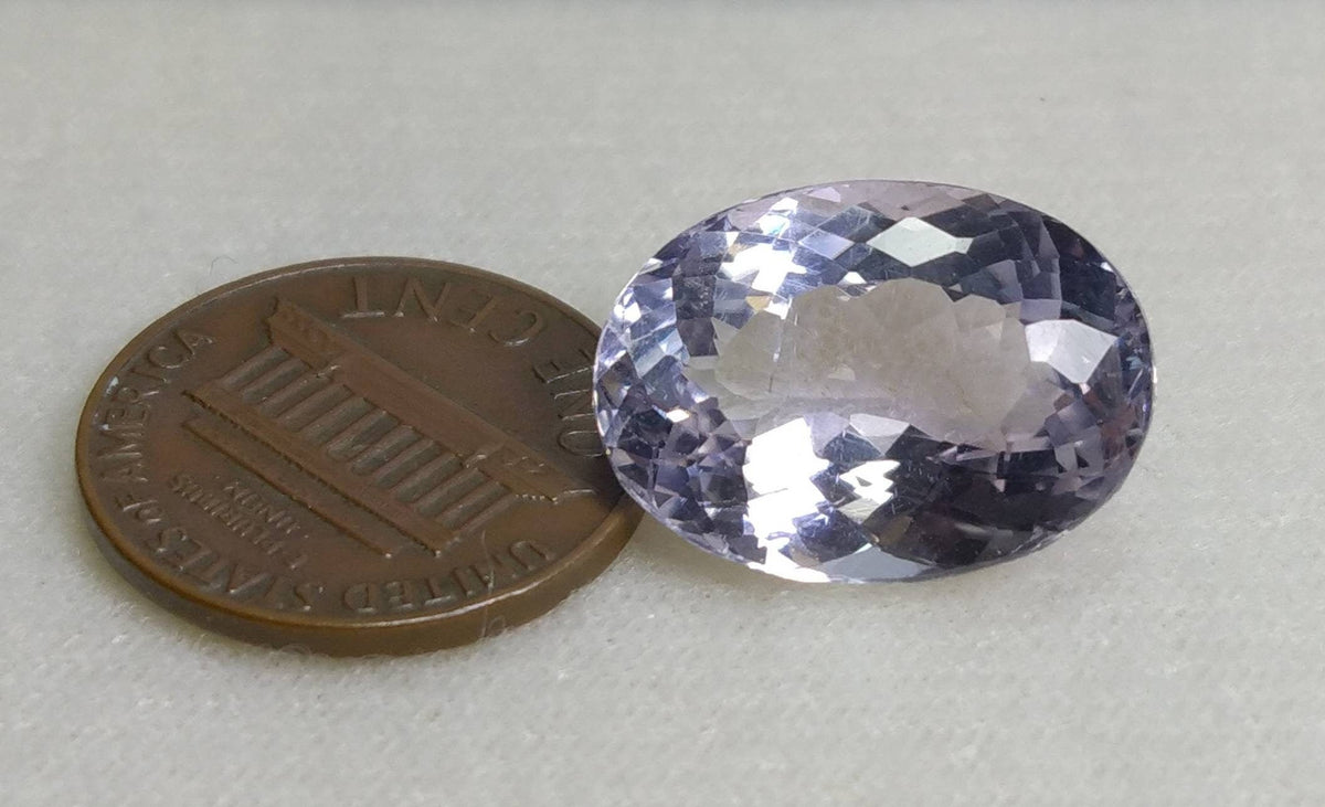 16 Carat Oval Faceted Kunzite Gemstone