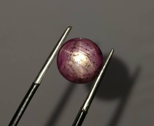 8 Carat Star Ruby Cabochon, Untreated Oval Gemstone