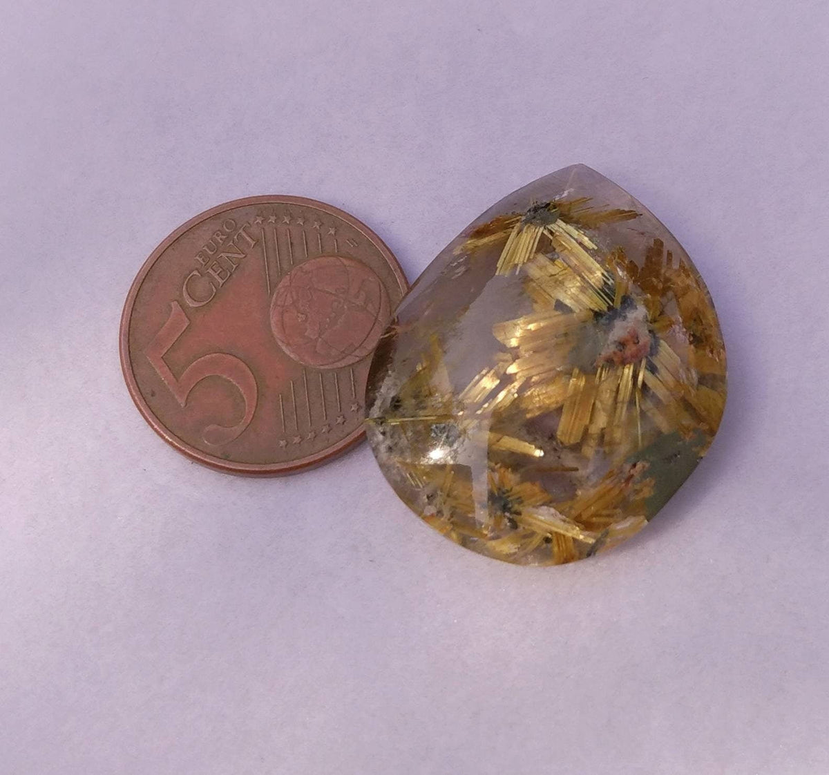 41 Carat Golden Rutile Quartz Cabochon (31x25 mm)