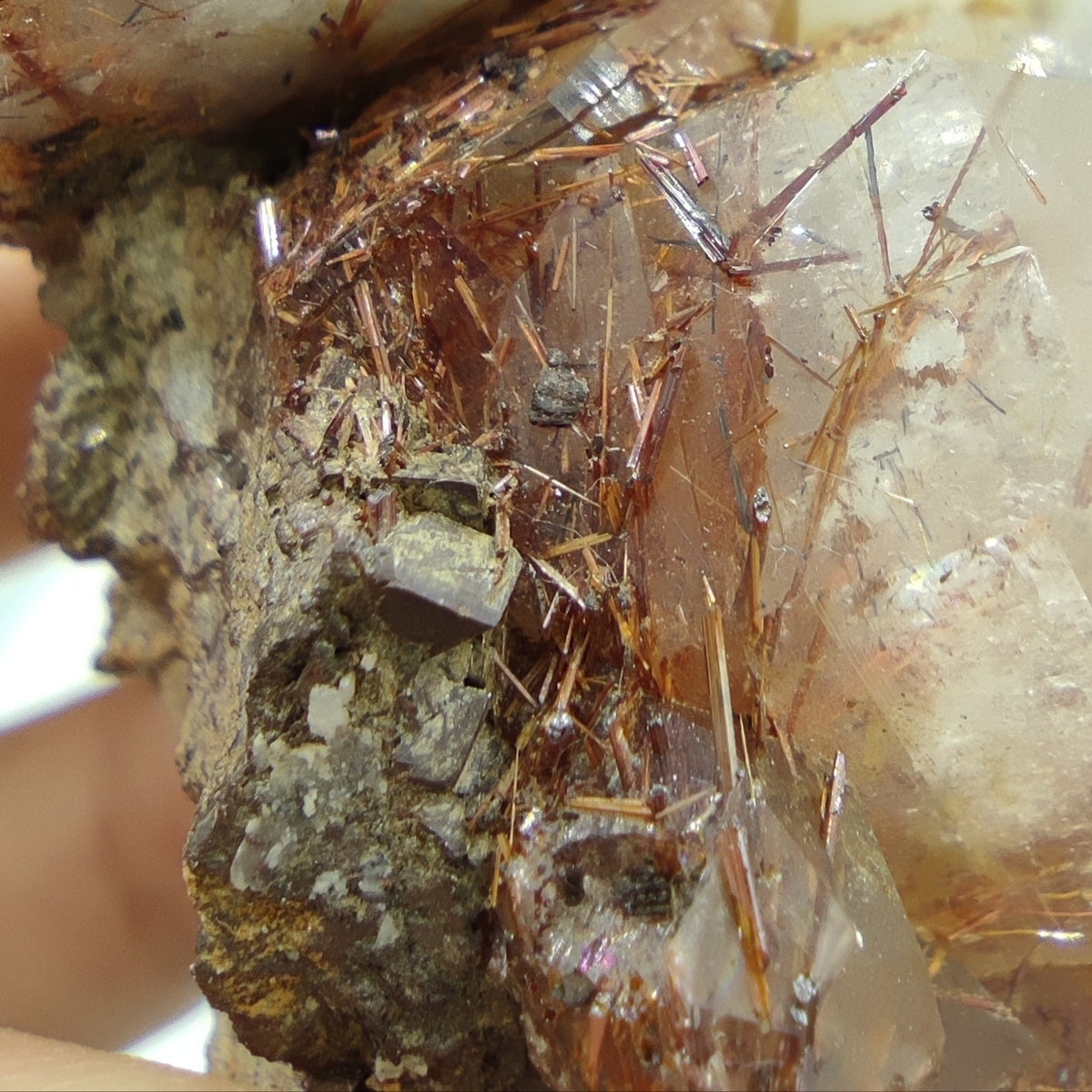 Golden Rutile Quartz Cluster with Siderite, Skardu Pakistan