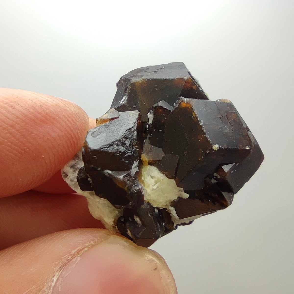 Natural Dark brown Andradite garnet cluster, Well formed crystal, 13.5 grams