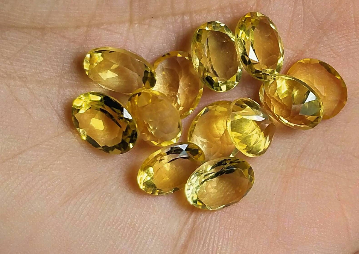 Natural good quality ring sizes faceted calibrated citrine gems
