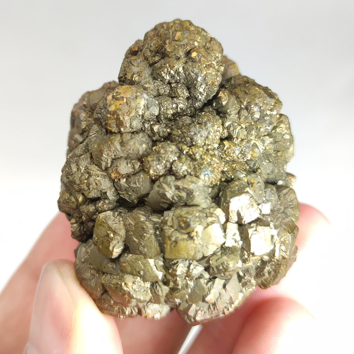 Natural golden Marcasite crystal with rainbow effect on surface from Pakistan, 125 grams