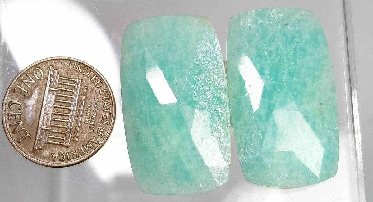 Natural good quality pear of Rose cut/faceted amazonite cabochons