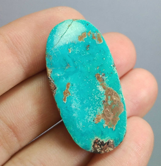 50 Carat Natural Turquoise Cabochon, Untreated Oval Gemstone