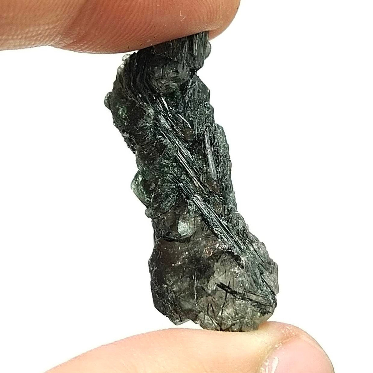 Apatite crystal with green basolite inclusion from KP Pakistan, 7.5 grams