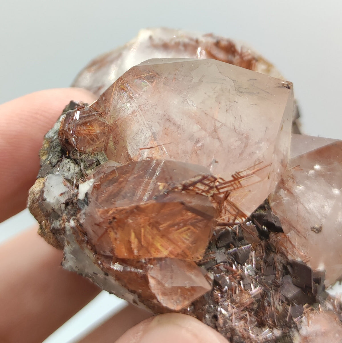 Golden Rutile Quartz Cluster with Siderite, Skardu Pakistan