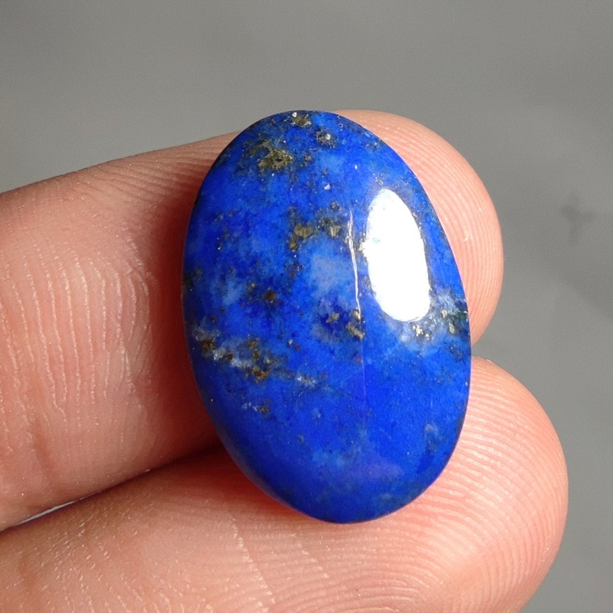 Oval Polished Lapis Lazuli Cabochons, 11 Pieces, Deep Blue
