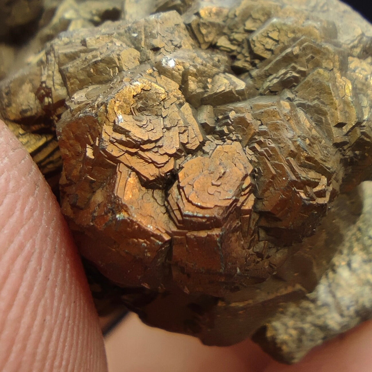 Natural golden Marcasite crystal with rainbow effect on surface from Pakistan, 116 grams