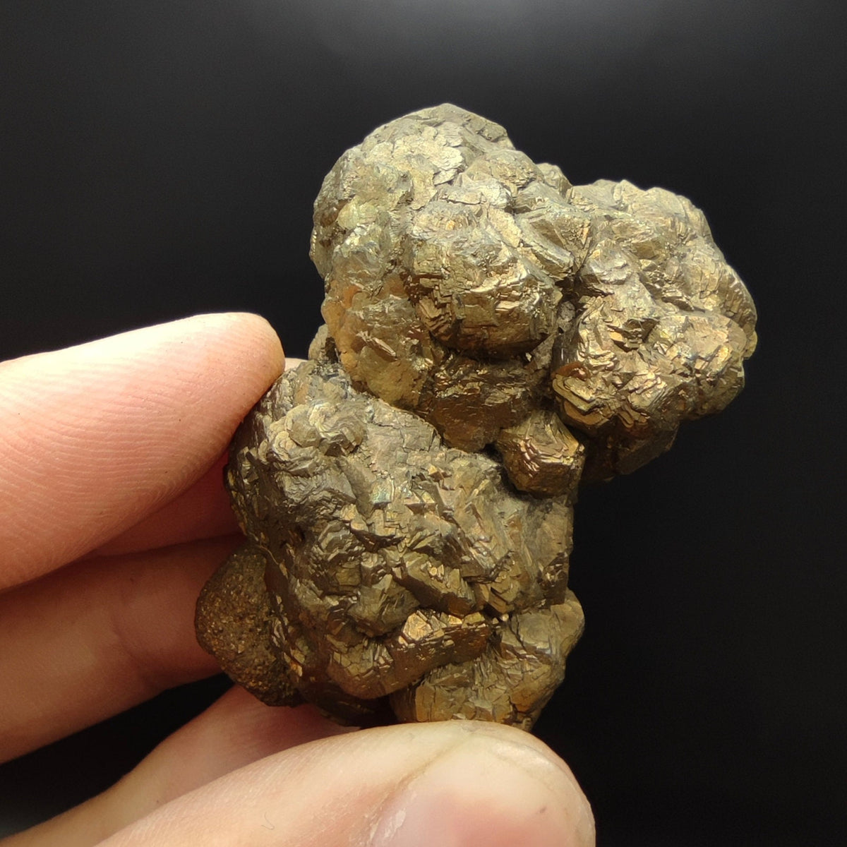 Natural golden Marcasite crystal with rainbow effect on surface from Pakistan, 116 grams